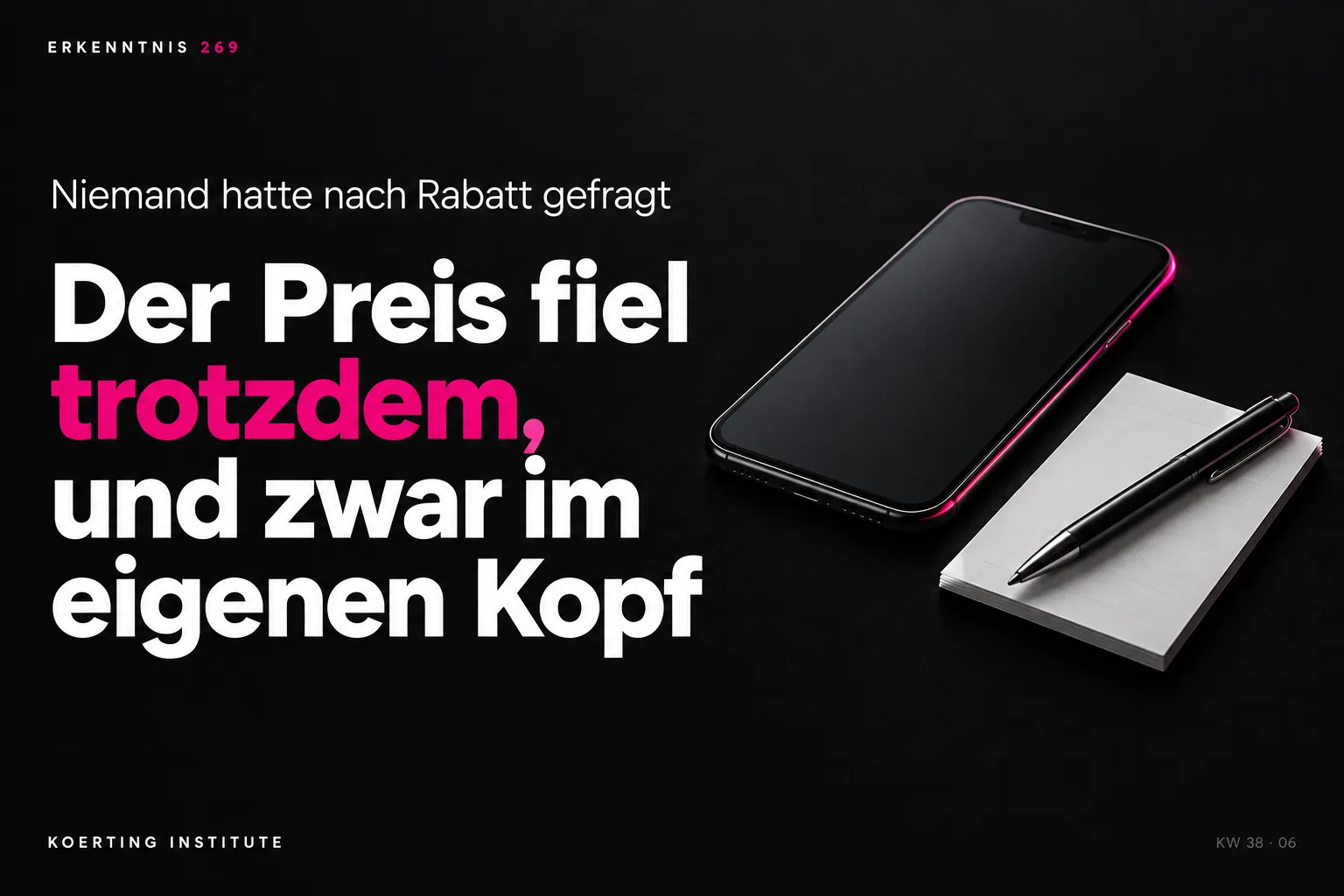 Ein Reiseunternehmer senkt den Preis ohne jede Nachfrage