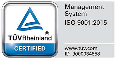 ISO 9001:2015 – TÜV Rheinland zertifiziert