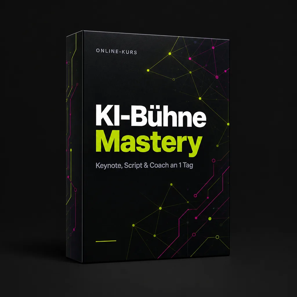 KI-Bühne Mastery: Keynote, Script & Coach an 1 Tag — Online-Kurs