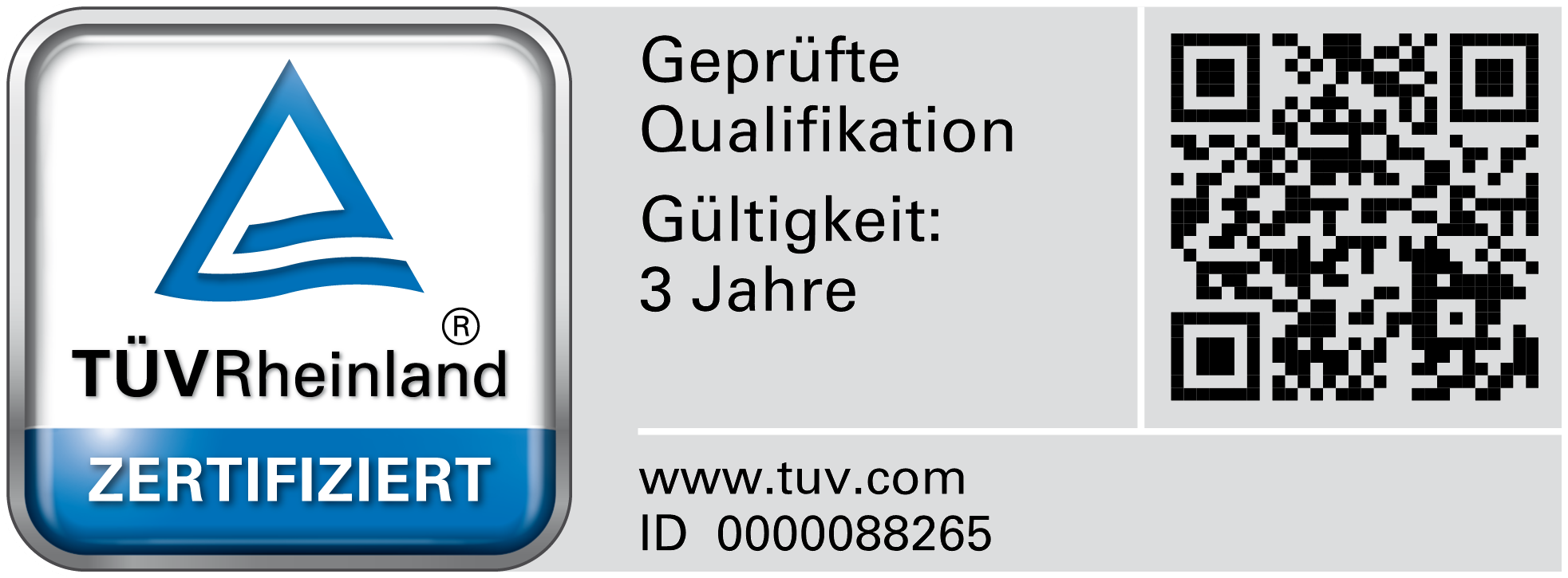 PersCert TÜV Rheinland – Geprüfte Qualifikation, Certipedia-ID 0000088265