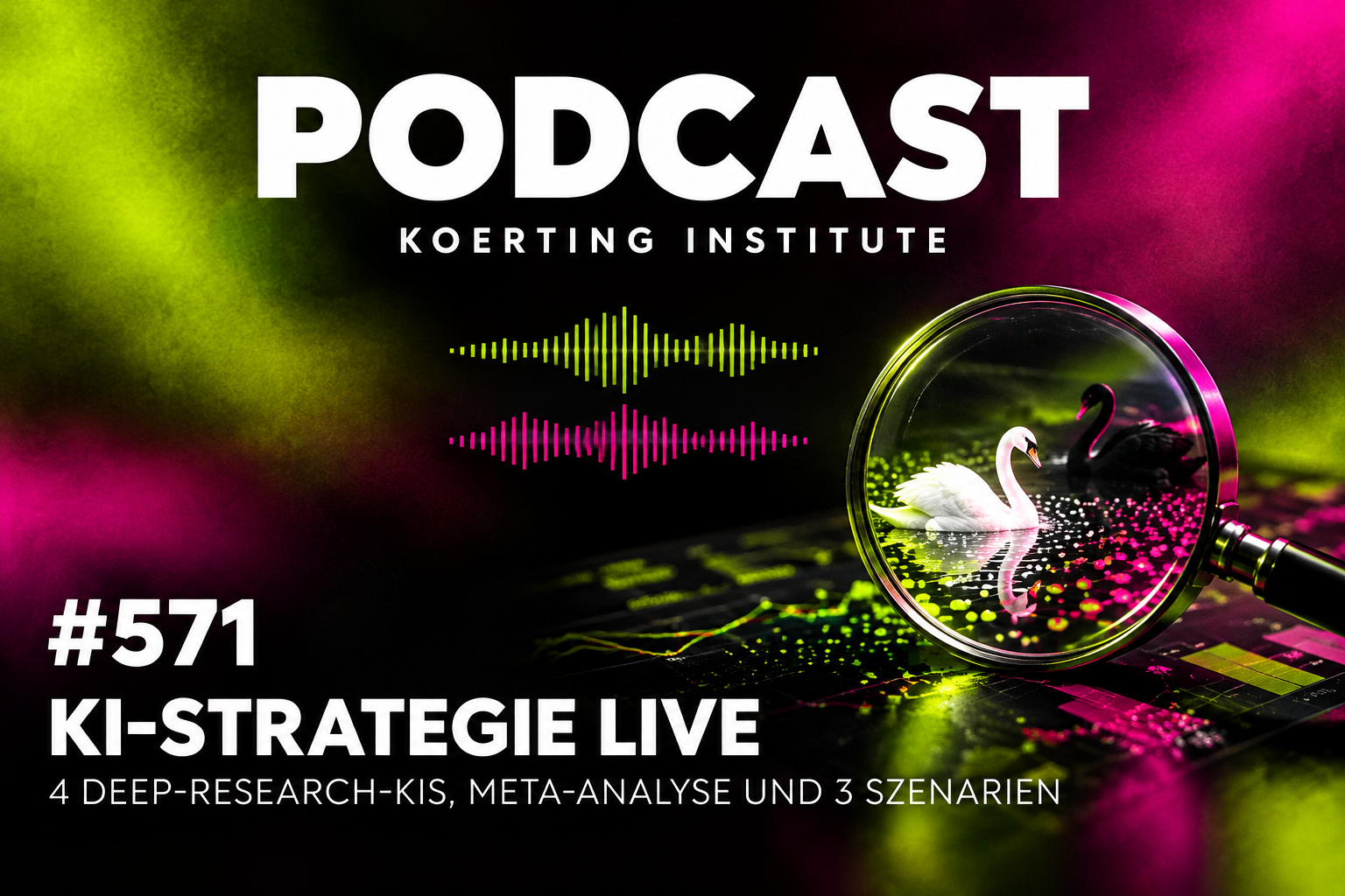 Folge 571: KI-Strategie live: 4 Deep-Research-KIs, Meta-Analyse und 3 Szenarien